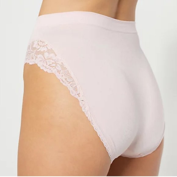 Breezies Set of 3 Lace Trim Seamless Hi-Cut Brief Panties  2512 - Picture 3 of 3